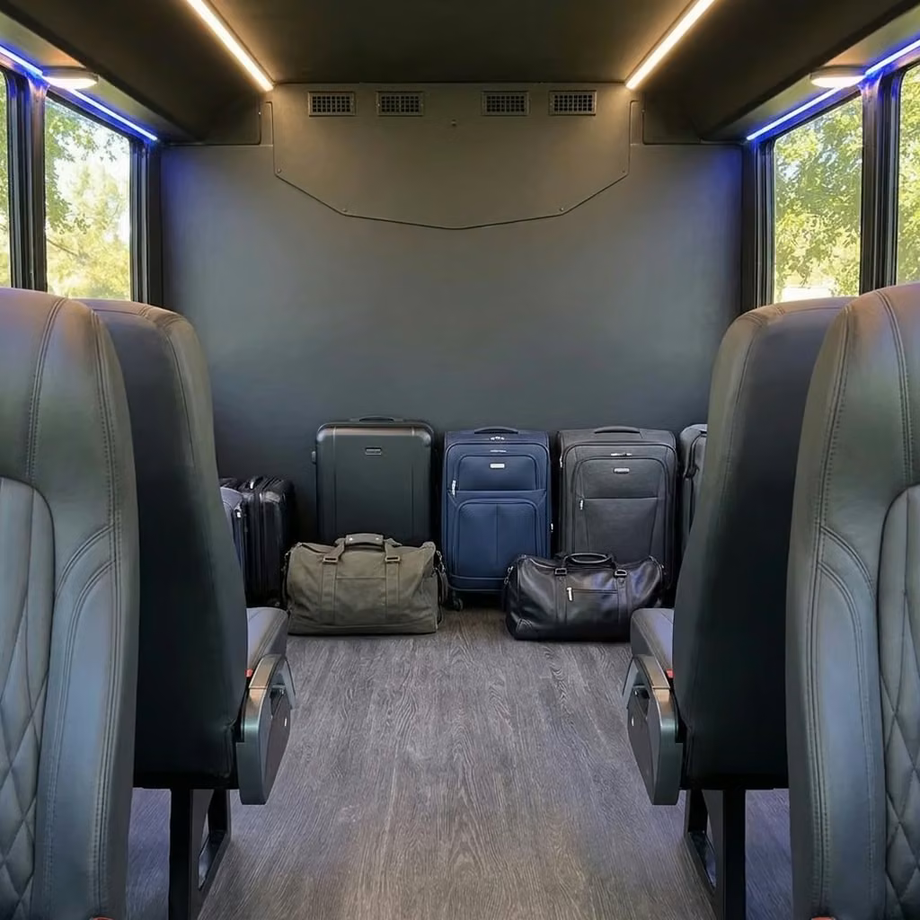 cooper city 20 passenger minibus luggage area