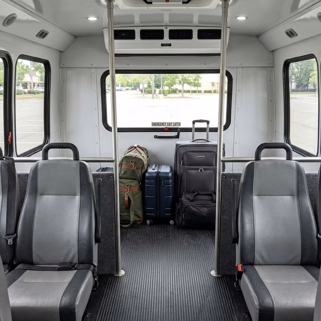 cooper city 30 passenger minibus luggage area