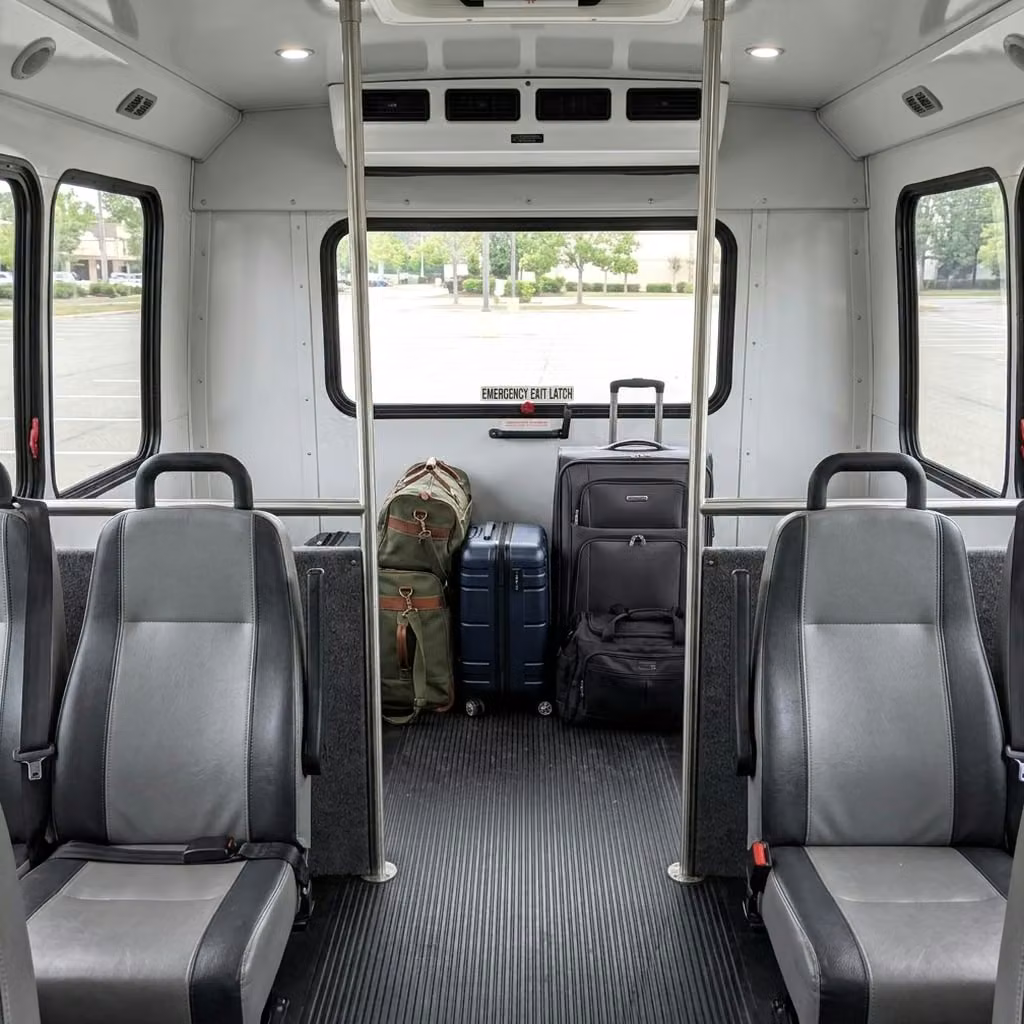 cooper city 35 passenger minibus luggage area
