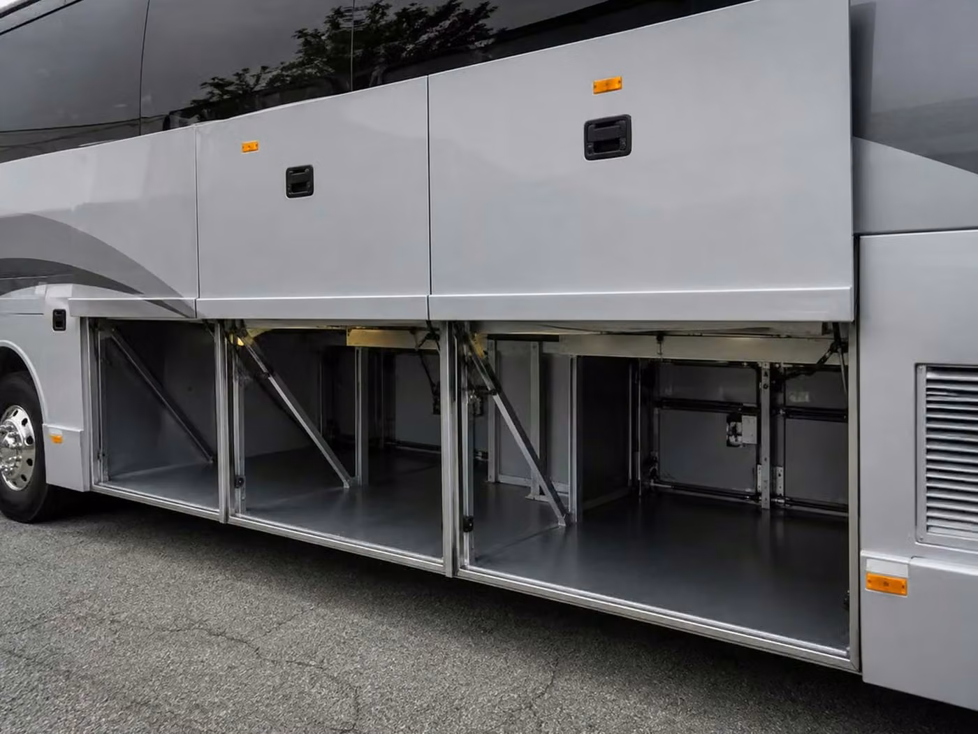cooper city 56 passenger charter bus luggage bays
