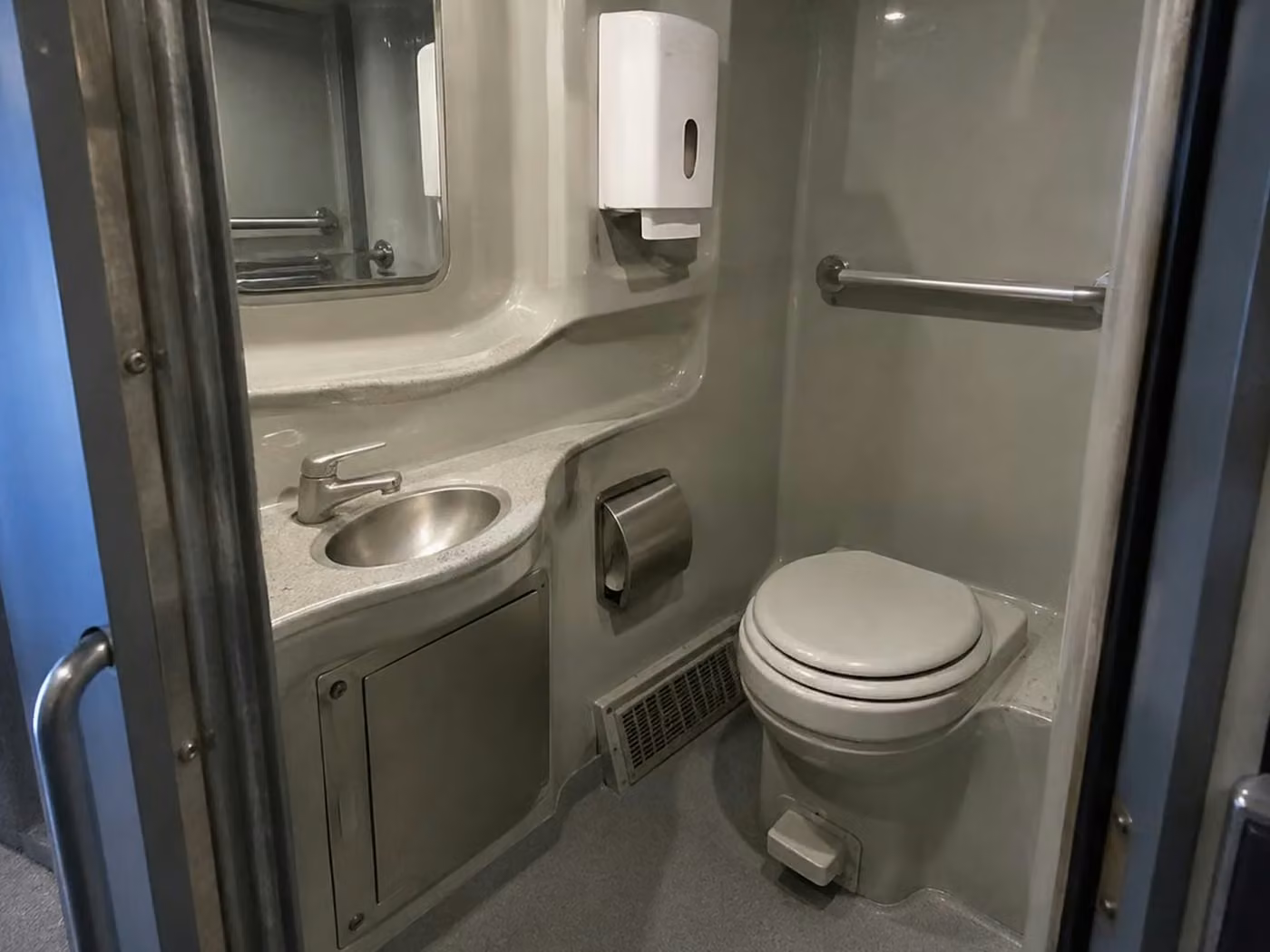 cooper city 56 passenger charter bus onboard restroom