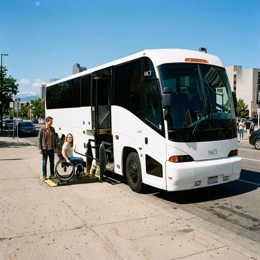 cooper city 56 passenger charter bus wheelchair lift
