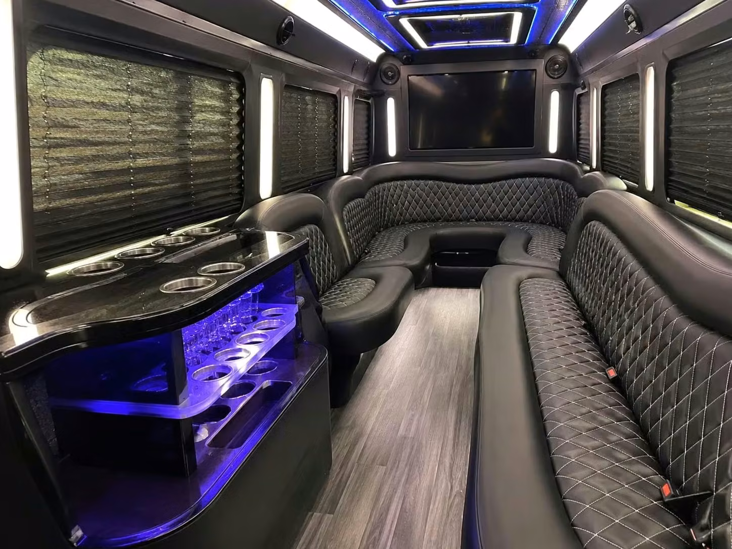 cooper city party bus bar area