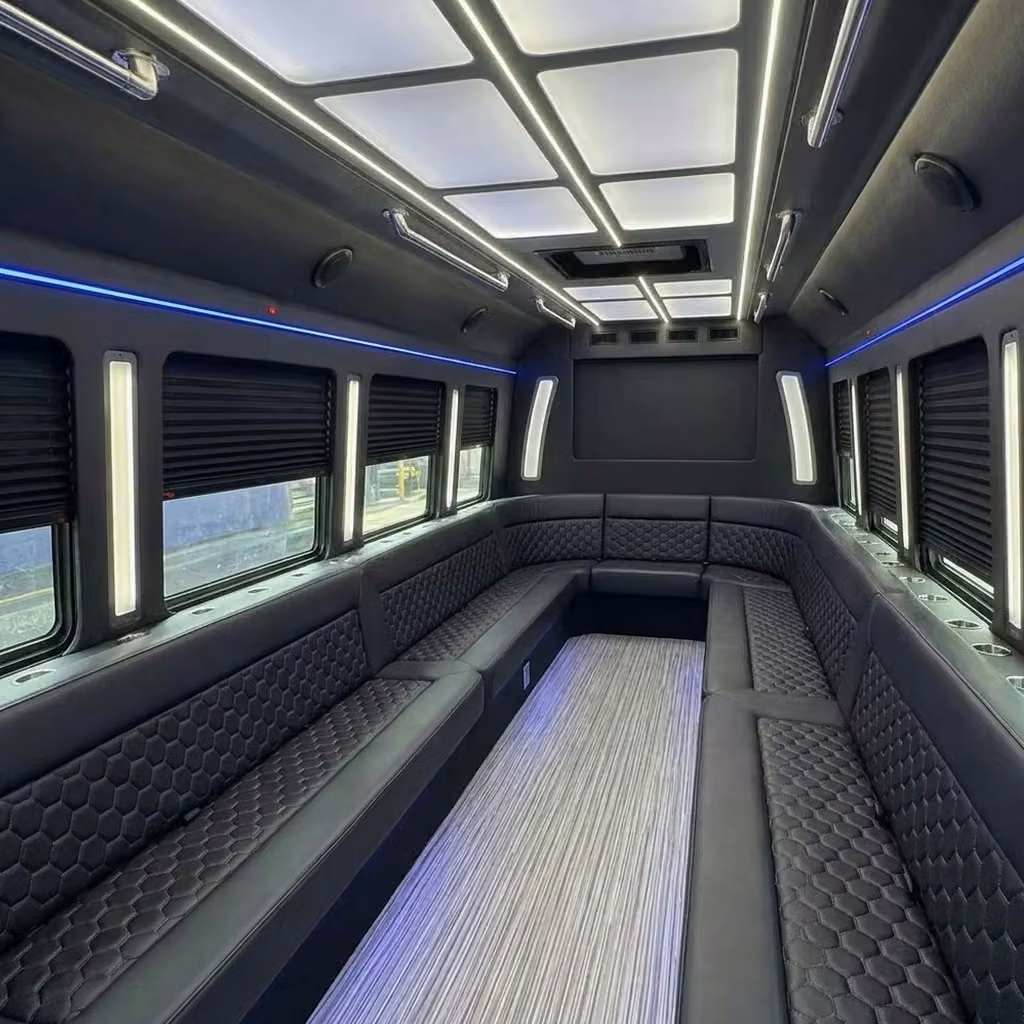 cooper city party bus wraparound seating